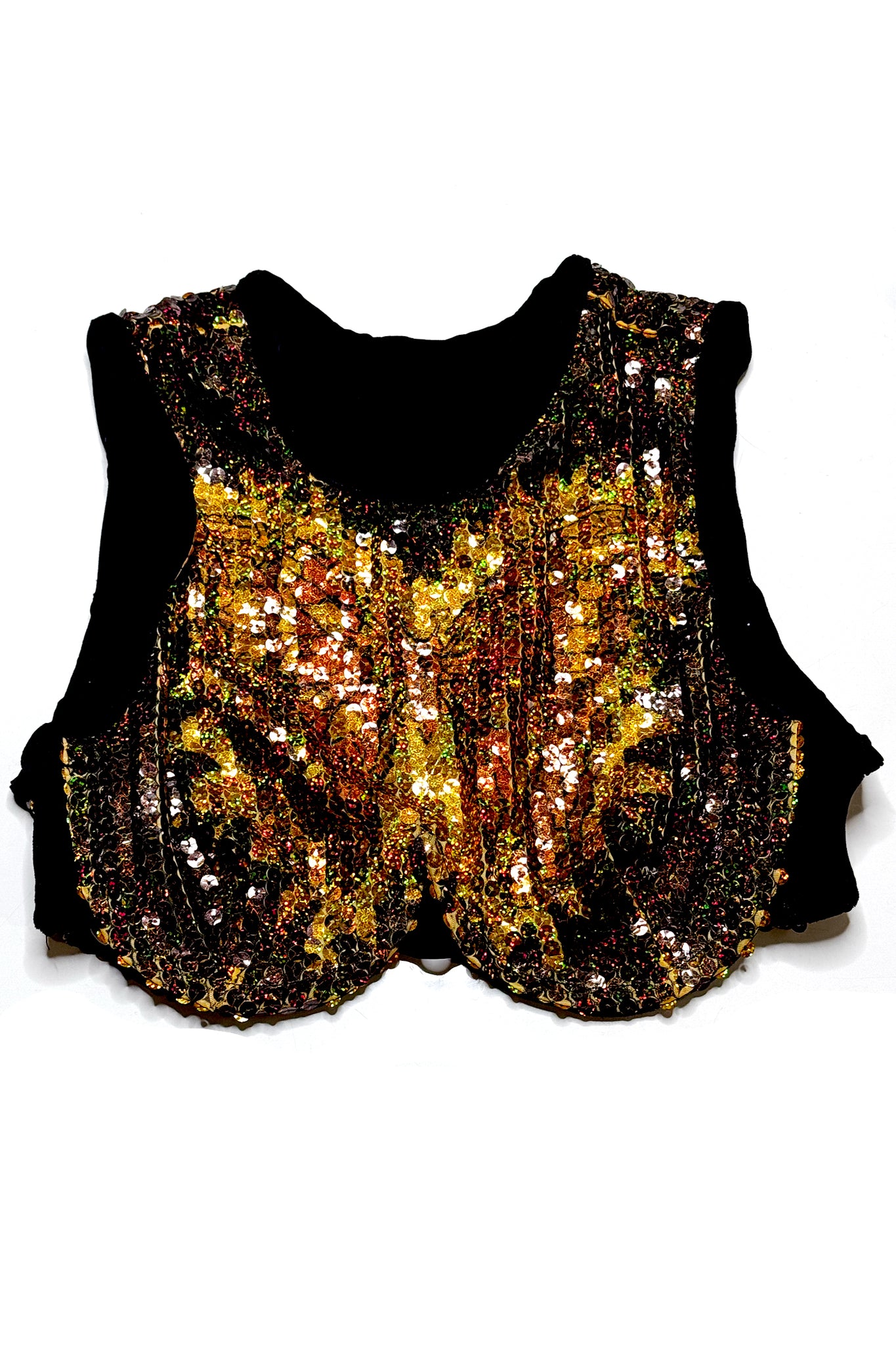 Gold Sequin Boyd Crop